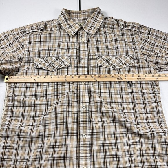 Akademiks Plaid Button Down Short Sleeve Shirt Brown Men’s Size XXL - Picture 5 of 6